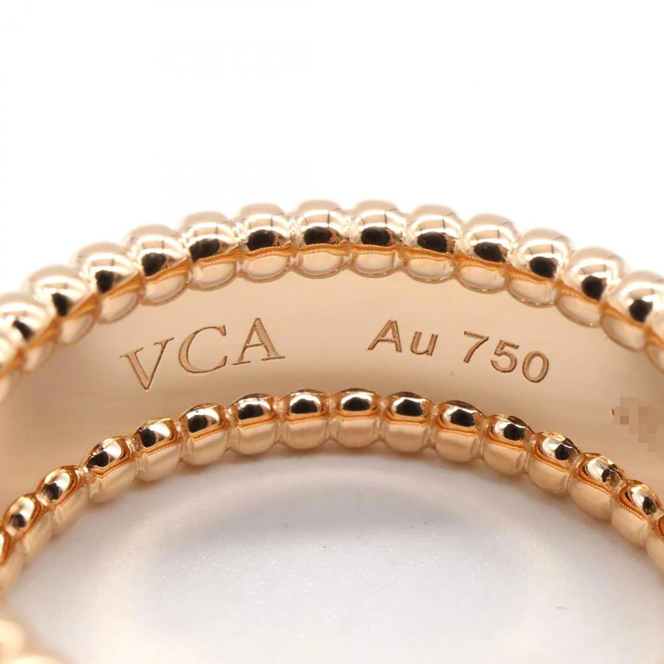 Van Cleef & Arpels Perlee Senior Chute Ring 18KRG Pink Rose Gold Used #57 Size 8 - Image 4 of 4