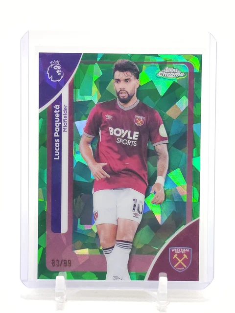 LUCAS PAQUETA 2025-26 TOPPS CHROME PREMIER LEAGUE GREEN SAPPHIRE /99 #187 Q5332