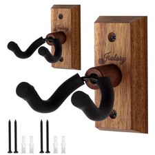 2 Pack Black Walnut Guitar Wall Mount U-Shaped Guitar Hangers for Wall  Guitar...