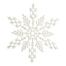 Vickerman Plastic Glitter Snowflake Christmas Ornaments in White (Set of 12)