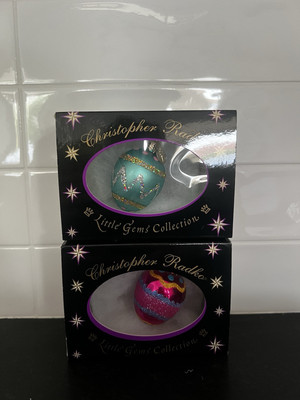 Christopher Radko, Egg Dreams Gem, 2 Pack, Glass Ornaments