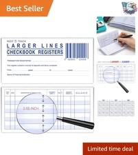 26 Pages 10 Pack Easy to Read Check Registers for Personal Finance Management