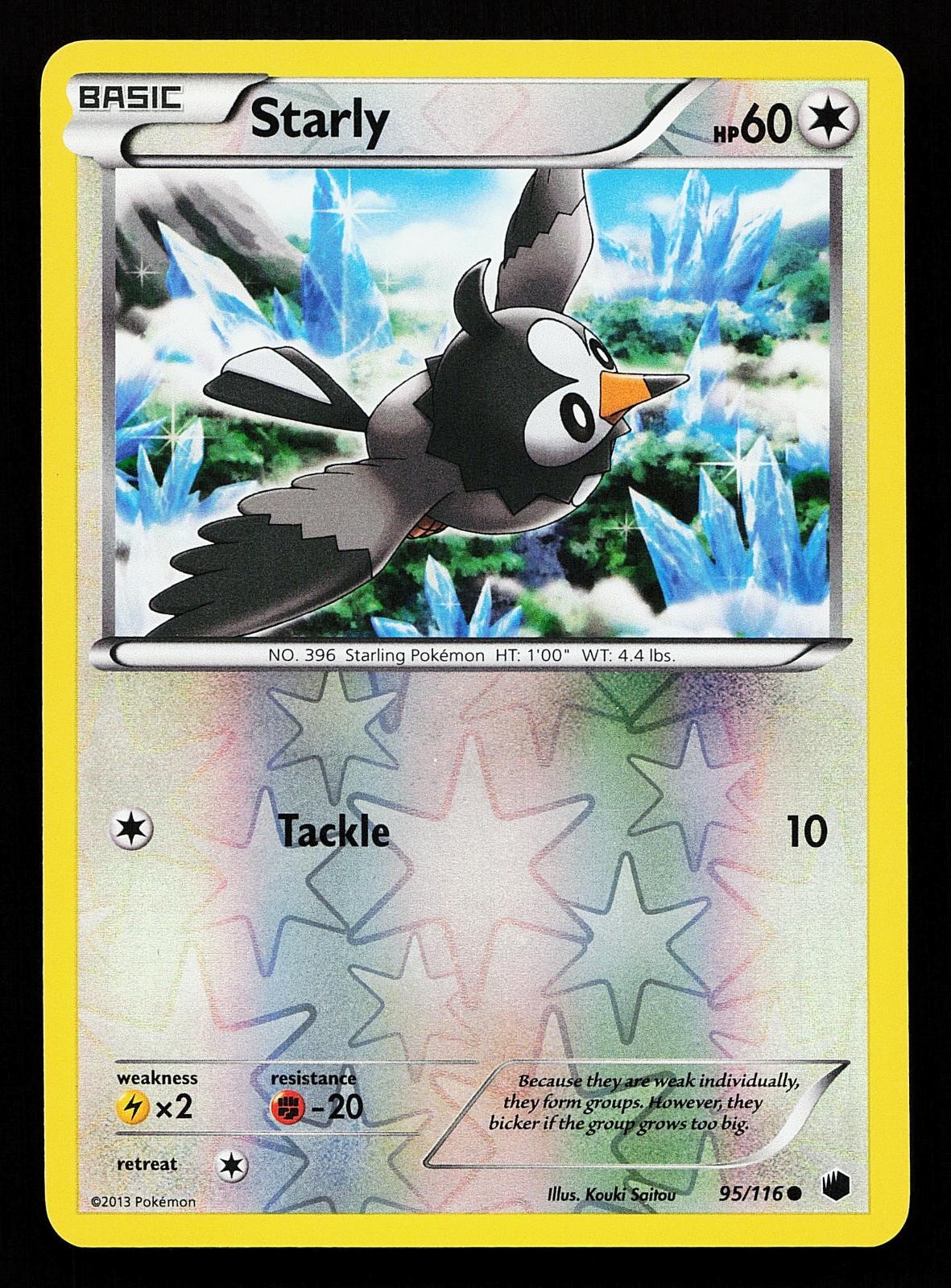 Starly 95/116 Reverse Holo Common Plasma Freeze Pokemon Card