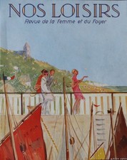 Couverture revue 1927 NOS LOISIRS  tennis Bretagne mer mode Art Déco