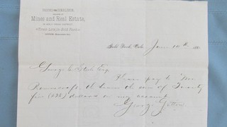 1881 Gold Park Colorado B & D Mines & Real Estate Letterhead Holy Cross District