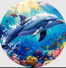 1 OZ 999 PURE SILVER HAYLEYBUG MINT SONG OF THE SEA COLORIZED ART ROUND DOLPHIN