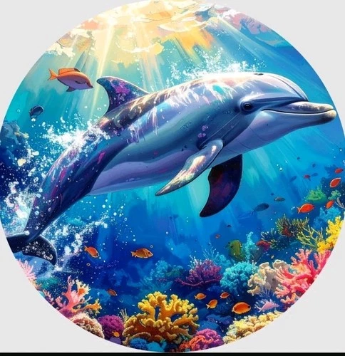 1 OZ .999 SILVER HAYLEYBUG MINT SONG OF THE SEA COLORIZED ART ROUND DOLPHIN #1
