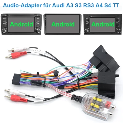 YUANTING Android Car Radio Wiring Harness Adapter Loudspeaker Converter For Audi A3/A4/TT