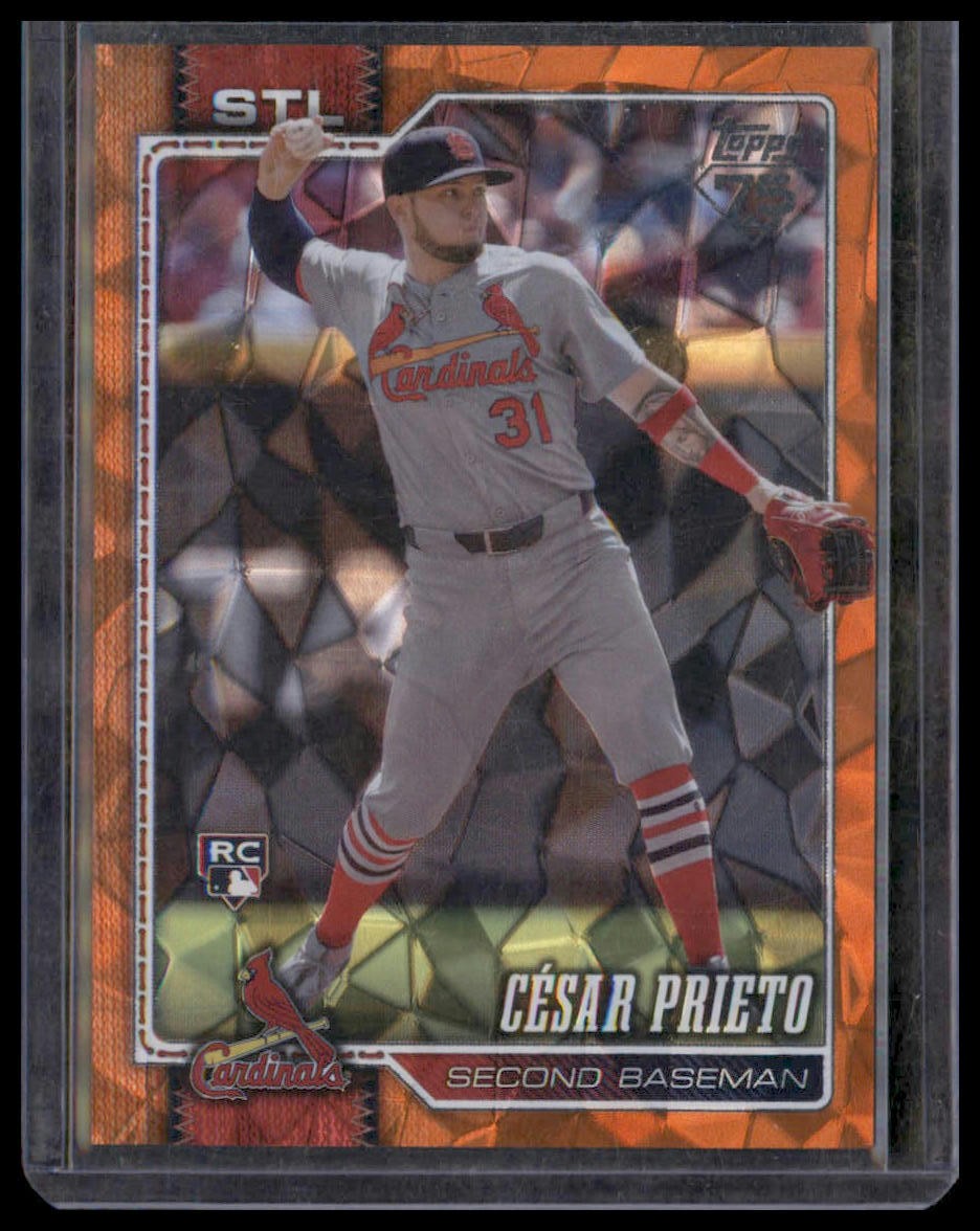 2026 Topps #95 Cesar Prieto Orange Diamante Foil #/25
