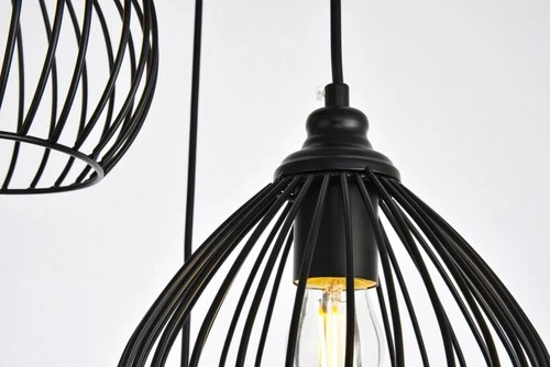 Elegant Lighting LDPD2095 Black Sayer 3-Light 16"W Pendant With Aluminum Shades - Picture 8 of 8