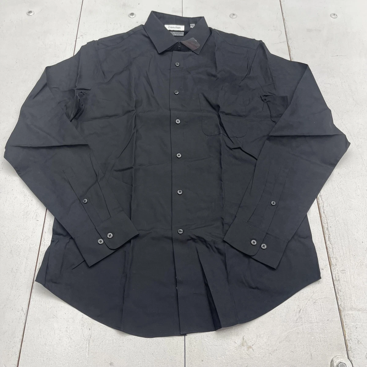 Calvin Klein Men's Black Dress Shirt Amazon.com: Calvin Klein Mens Extra  Slim Button Up Dress Shirt, Black, 14-14.5 : Clothing, Shoes & Jewelry