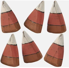 Primitives by Kathy Wooden Candy Corn Ornaments Primitive Bowl Fillers