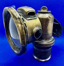 Antique Joseph Lucas Calcia Cadet Carbide Brass Bicycle Lamp No 133 England 1920