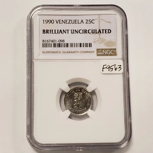 1990 Venezuela 25 Centimos - NGC Brilliant Uncirculated - SKU-F9563