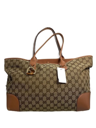 GUCCI Vintage GG Canvas Shoulder Tote Hand Bag Beige Brown Used Women From Japan