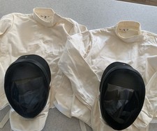 Gajardoni Triplette Fencing Masks (2) 400 Large USA Italy plus 2 Coats 40&44 Gajardoni Triplette Fencing Masks (2) 400 Large USA Italy plus 2 Coats 40&44 - Image 1