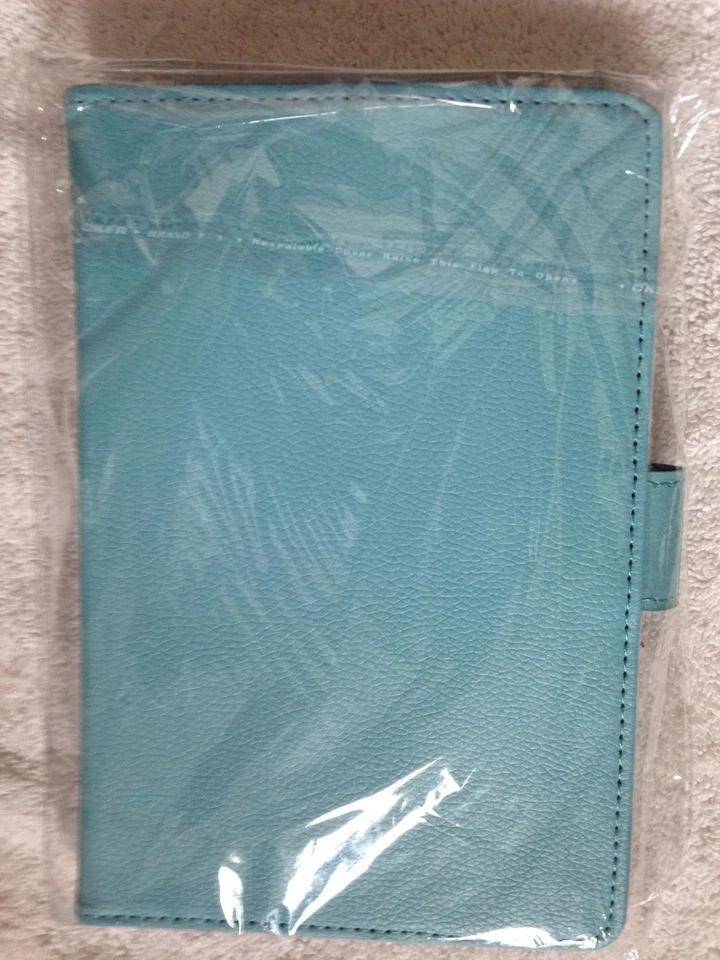 ❤Apple iPad Mini 5" Device Screen Smart Cover Turquoise Faux Leather & Stylus ❤ - Image 2 of 2