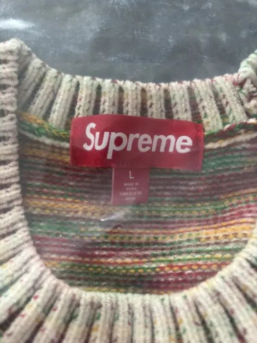Supreme Sweater Contrast Arc Size Large SKITTLES Rainbow Supreme Sweater Contrast Arc Size Large SKITTLES Rainbow