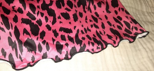 Women Pink and Black Animal Print Soft Stretch Knit Chemise Nightgown Sz L - Picture 9 of 12