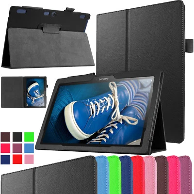 ALFA ACCESSORIES Funda inteligente magnética con soporte para libros de cuero para Lenovo Tab 3 10,1 pulgadas TB-X103F