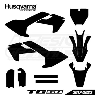 Graphics template HUSQVARNA TC 50 2017-2023 vector AI. PDF. ( escala 1:1)