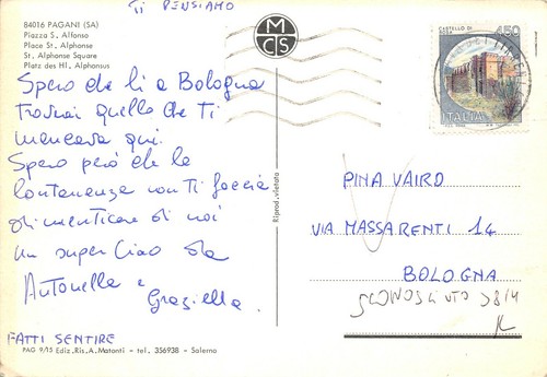 B2913) PAGANI PIAZZA S ALFONSO VIAGGIATA SALERNO - Foto 2 di 2
