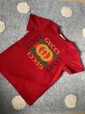 Orig. Gucci Kinder T Shirt Sport Bluse Polo Hemd Kurzarm Gr. 116 cm 6 Jahre Rot
