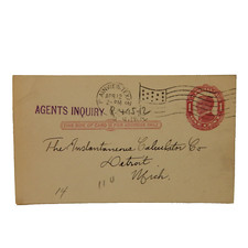 UX24 WILLIAM McKINLEY POSTAL CARD POSTMARKED 1912