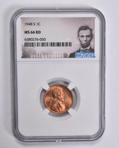 MS66 RD 1948-S Lincoln Wheat Cent NGC Special Lbl