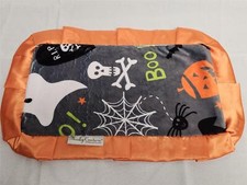 Minky Couture Baby Soother Security Blanket Satin Trim ORANGE / GRAY HALLOWEEN