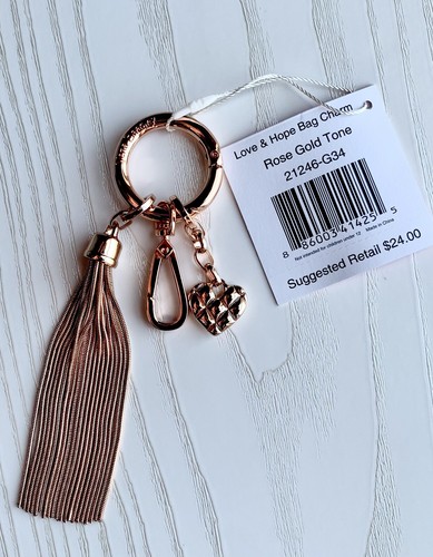 Vera Bradley Love & Hope Taschenanhänger Rosegold Herz Rosévergoldet Neu mit Etikett - Bild 6 von 9