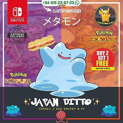 ✨Shiny Japanese 6IV Ditto Masuda ✨Pokemon Scarlet and Violet Escarlata  Purpura