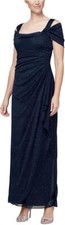 Alex Evenings Long Cold Shoulder Dress, Mother of The Bride sz 14 NEW NWT AE1