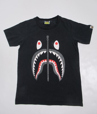 A Bathing Ape Women's Shark-Print T-Shirt Cotton Black Size S