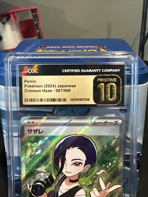 Pokemon Card CGC Pristine 10 Perrin Crimson Haze 087/066 sv5a