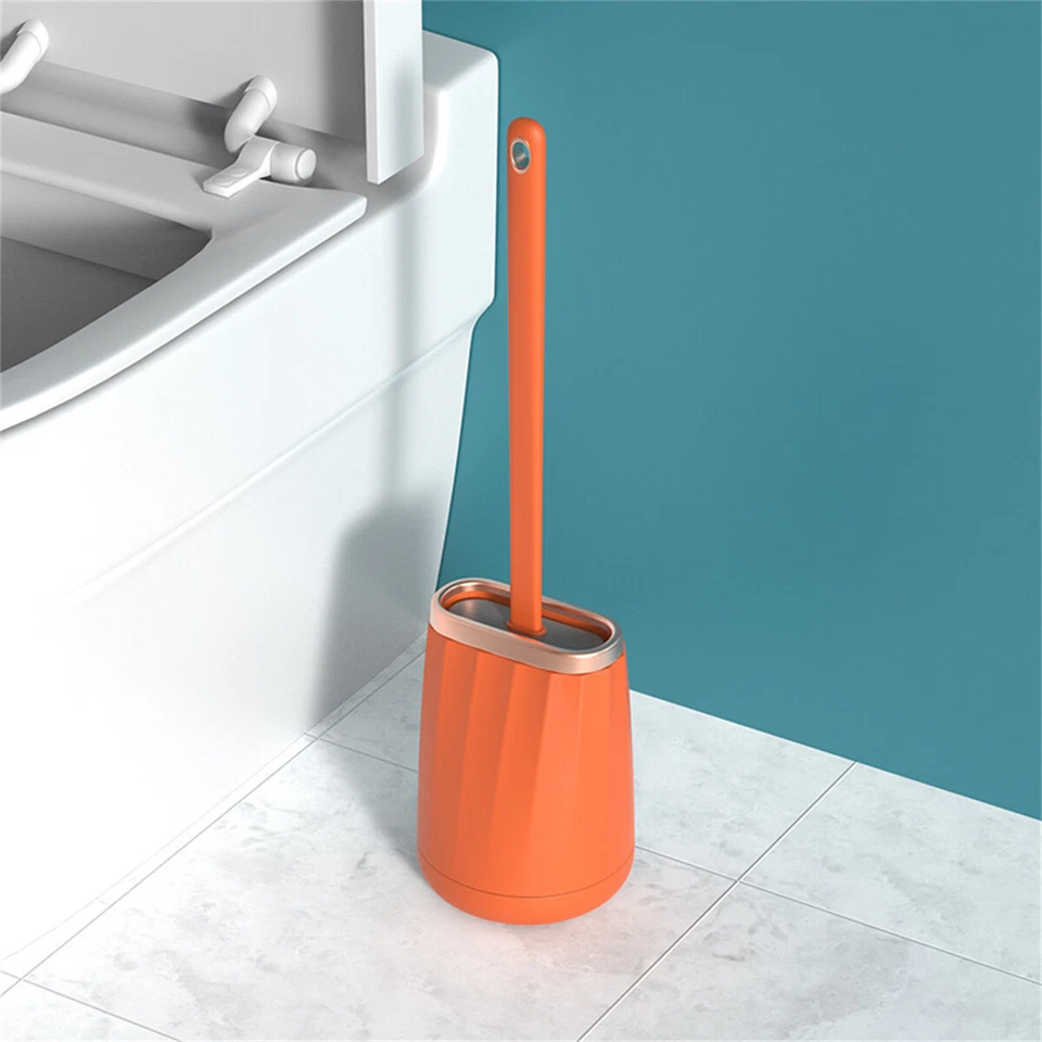 Silicone Cleaner Toilet Brush No Dead Flat Head Soft Bristles Brush With Holder - Image 3 of 4