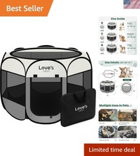 Water-Resistant 8-Panel Dog Playpen - Removable Zipper Top for Indoor/Outdoor