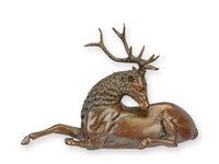 Bronzeskulptur Hirsch Replikat Retro Design Dekoration