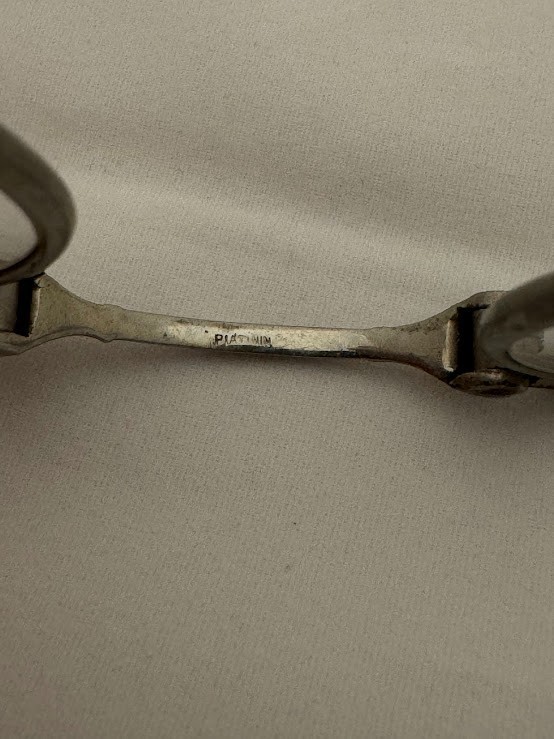 Antique Folding Lorgnette Spectacles Platinin - image 7