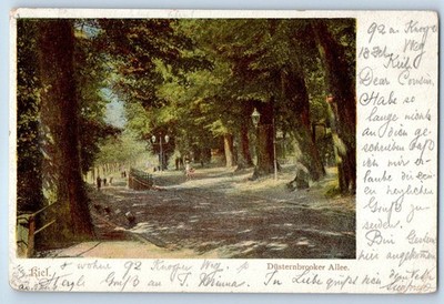 Kiel Schleswig-Holstein Germany Postcard Düsternbrooker Allee 1904 Antique