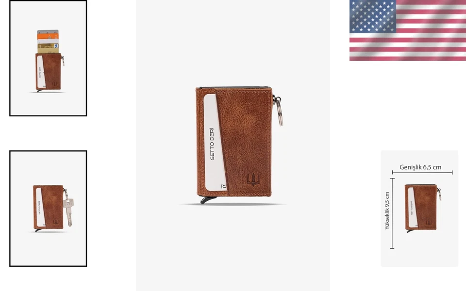 Cartera de cuero genuino Hype con nombre personalizado - Elegante tarjetero de visita Foto 2 de 4