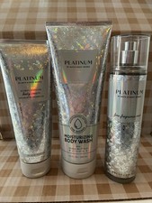 BATH AND BODY WORKS Platinum Body Cream, Body Wash And Frag Mist