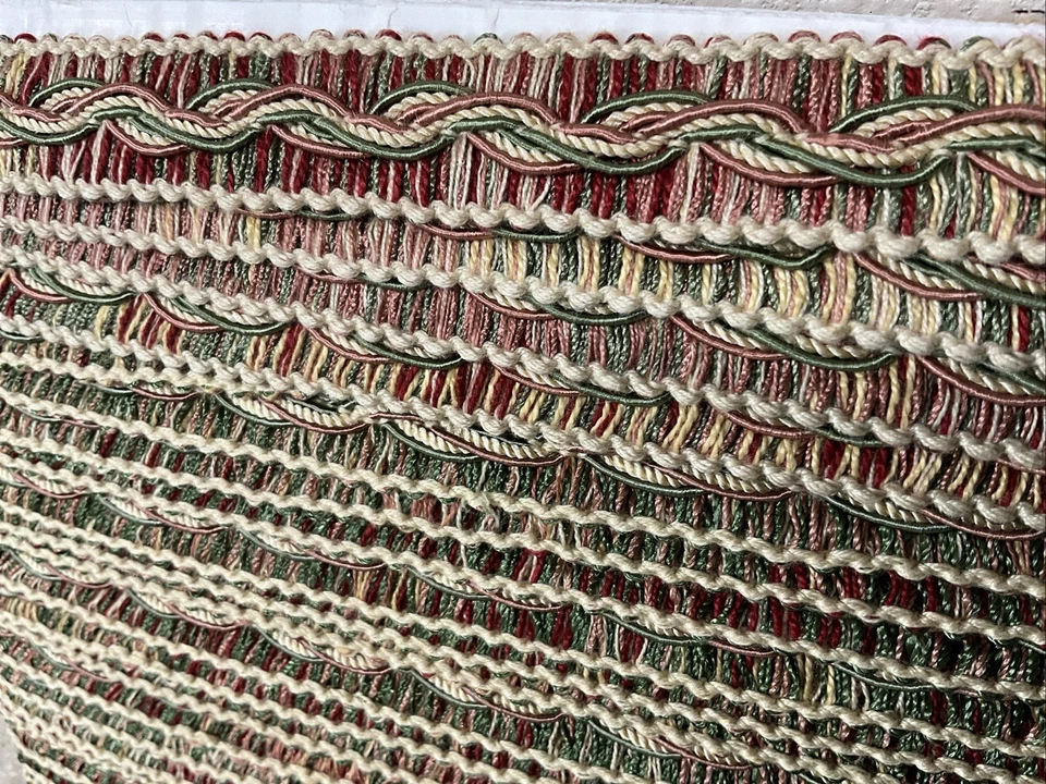 Cinta bordada de aproximadamente 12 yardas rosa, verde, rojo, amarillo mantequilla Foto 3 de 4