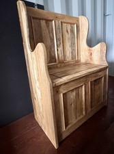 Monks bench – storage, settle, hall seat, console. Wooden.