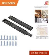 Full Extension Ball Bearing Drawer Slides 12 Inch Steel No Noise 1 Pair