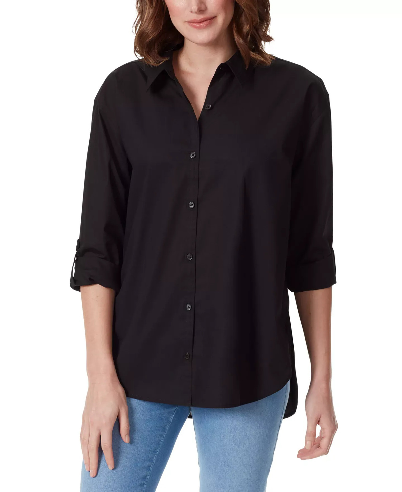 Gloria Vanderbilt Women's Top Sz M Amanda Button-Front Shirt
