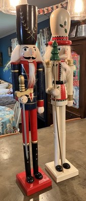 31.5  Nutcracker Lot Of 2 Christmas Decor Wooden Nutcrackers