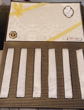 Vintage Courtaulds Irish Linen Tablecloth & 6 Napkins  - boxed and unused