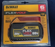 DeWAL DCB606 FLEXVOLT 6Ah Battery — 20V/60V MAX Lithium-Ion