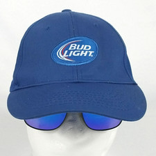 Bud Light Blue Logo Baseball Hat Adjustable Strapback Beer Promo Cap